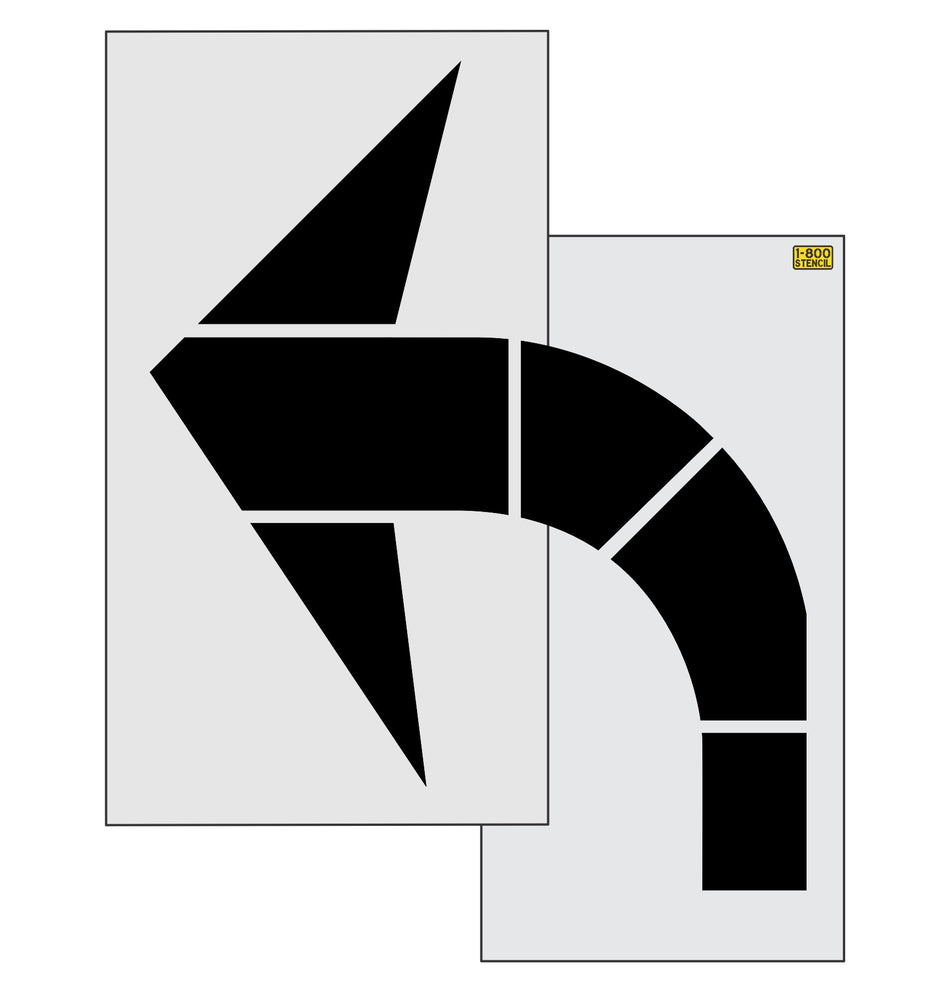 96" Connecticut DOT Turn Arrow Stencil