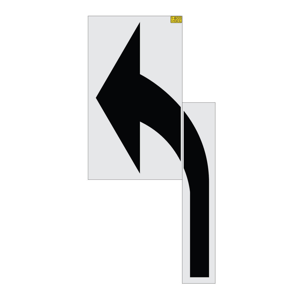 162-inch Illinois DOT turn arrow pavement marking stencil for clear roadway directional guidance