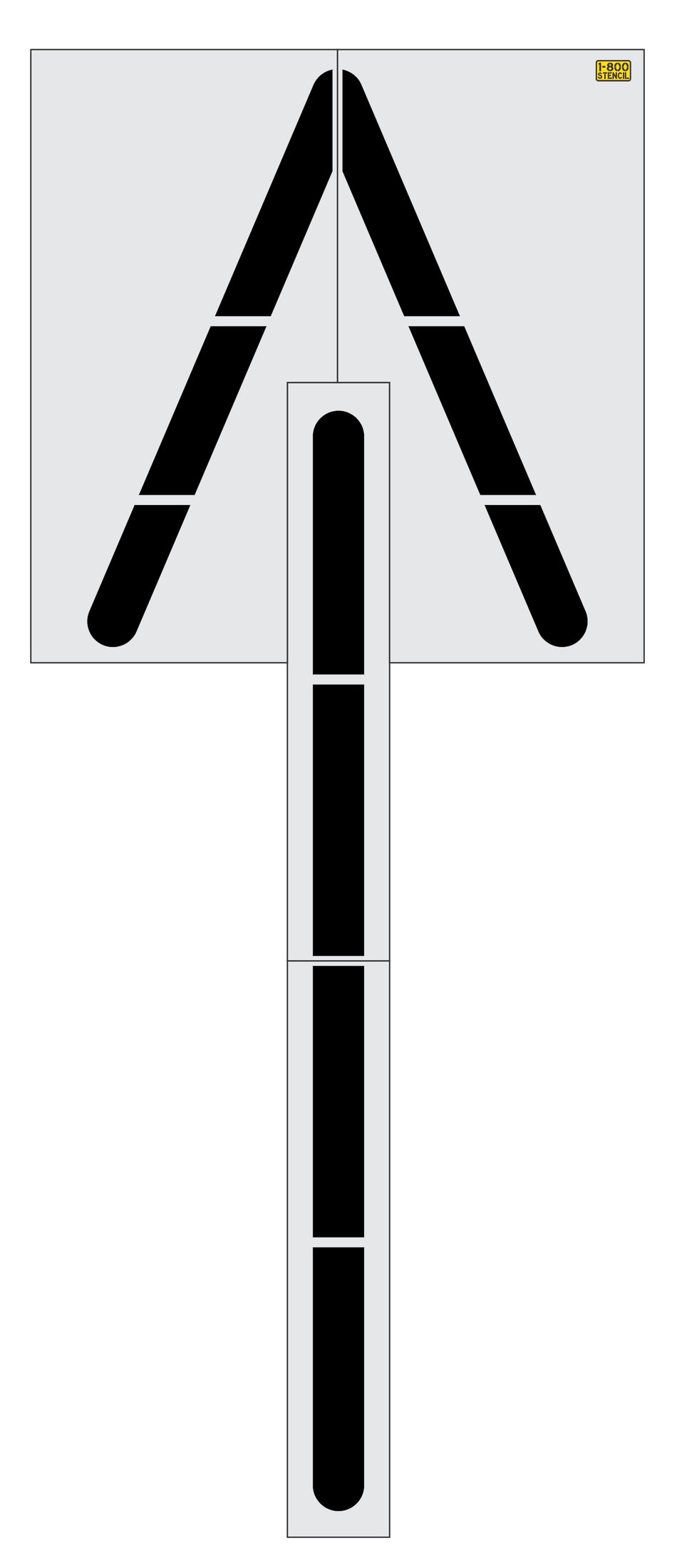 282" Massachusetts DOT Wrong Way Arrow Stencil