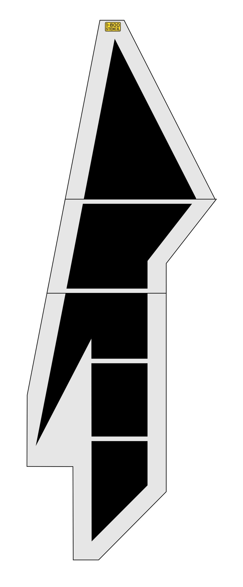 216" Maryland DOT Lane Drop Stencil - High-quality stencil for pavement marking, durable and reusable