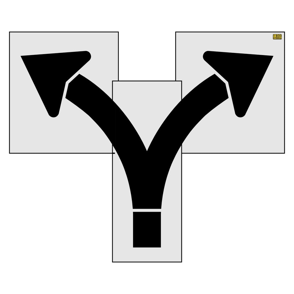 66" Missouri DOT Lane Split Arrow Stencil - High-quality stencil for pavement marking, durable and reusable