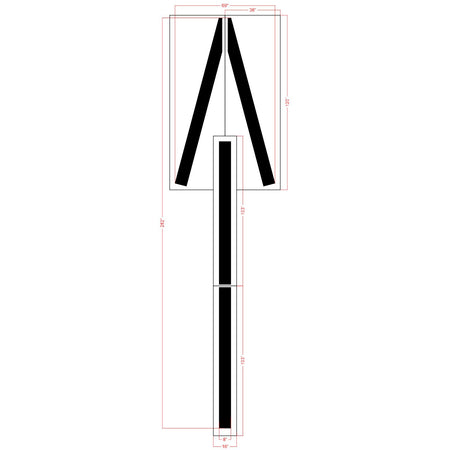 Dimensions of 4 inch FIRE LANE TOW AWAY ZONE curb stencil for parking lot and municipal fire lane striping applications
