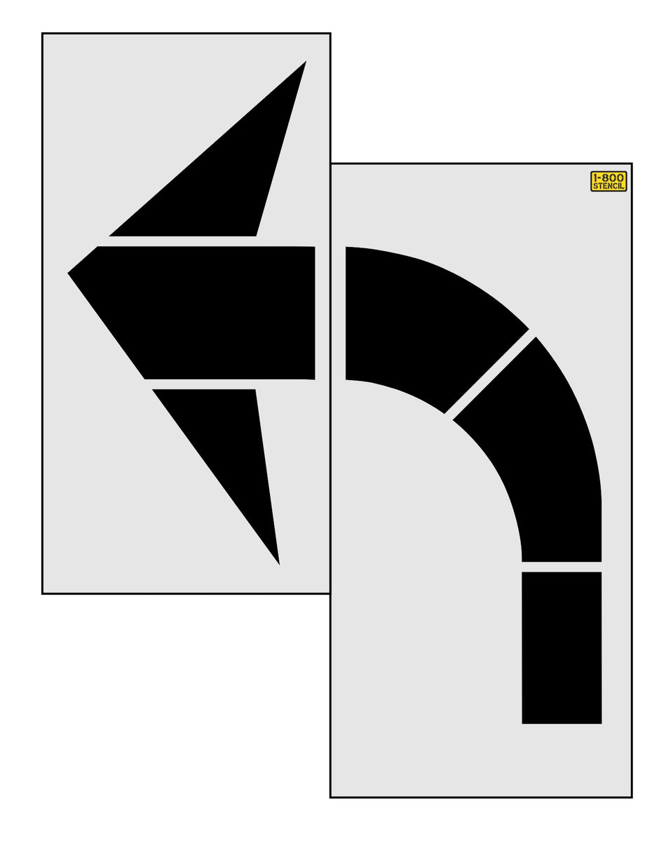 96" North Carolina DOT Turn Lane Arrow Stencil