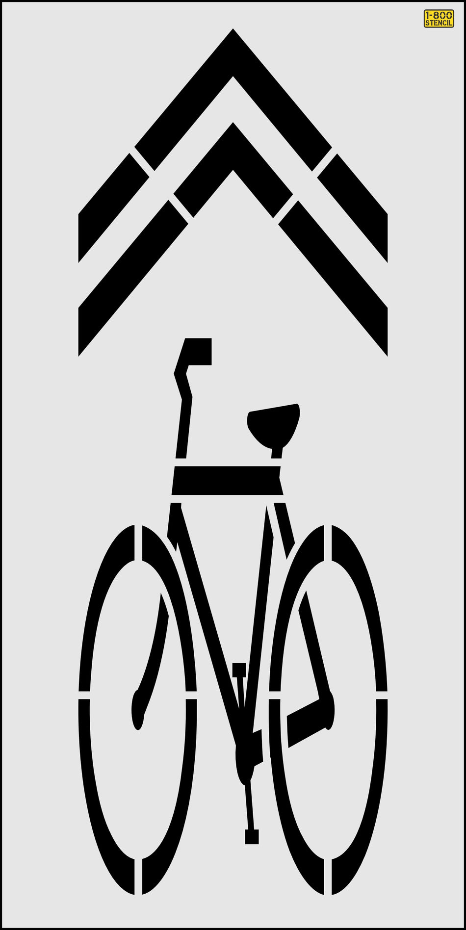 112" North Carolina DOT Bike Symbol w/ Chevron Stencil