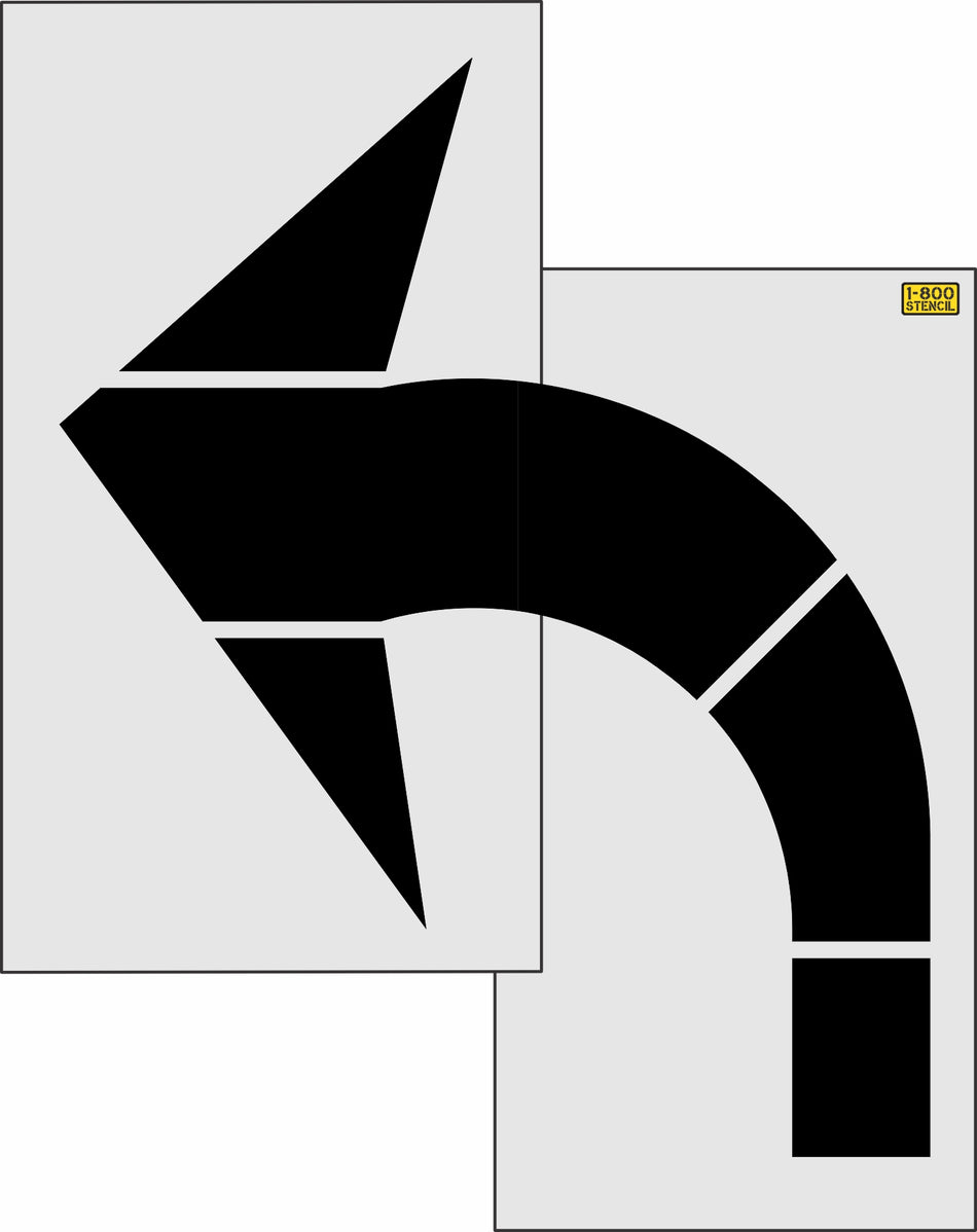 96" North Dakota DOT Turn Arrow Stencil