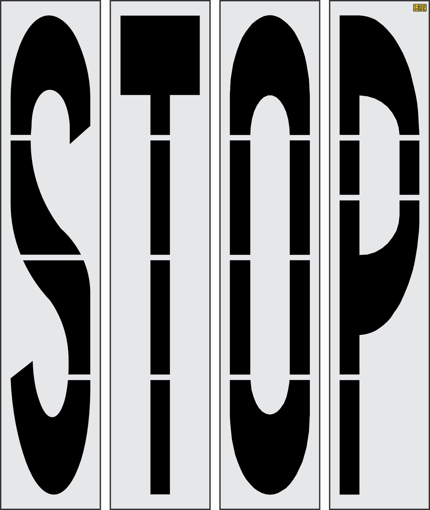 96" North Dakota DOT STOP Stencil - High-quality stencil for pavement marking, durable and reusable