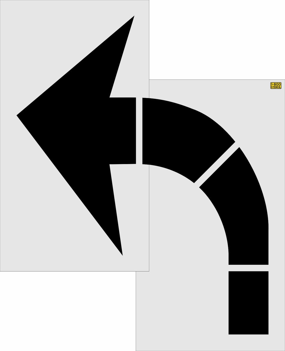 96" New Hampshire DOT Turn Arrow Stencil