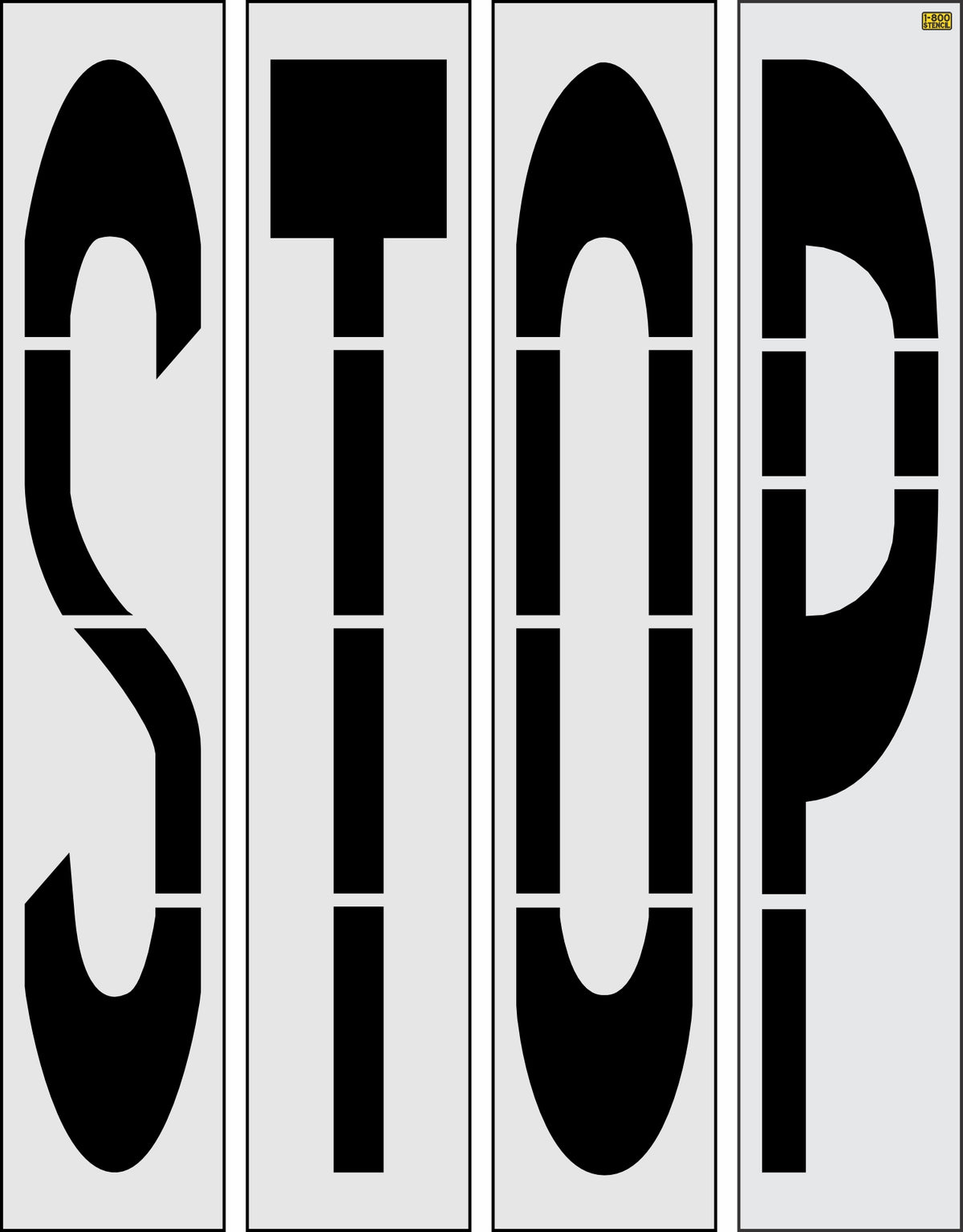 96" New Mexico DOT STOP Stencil - High-quality stencil for pavement marking, durable and reusable
