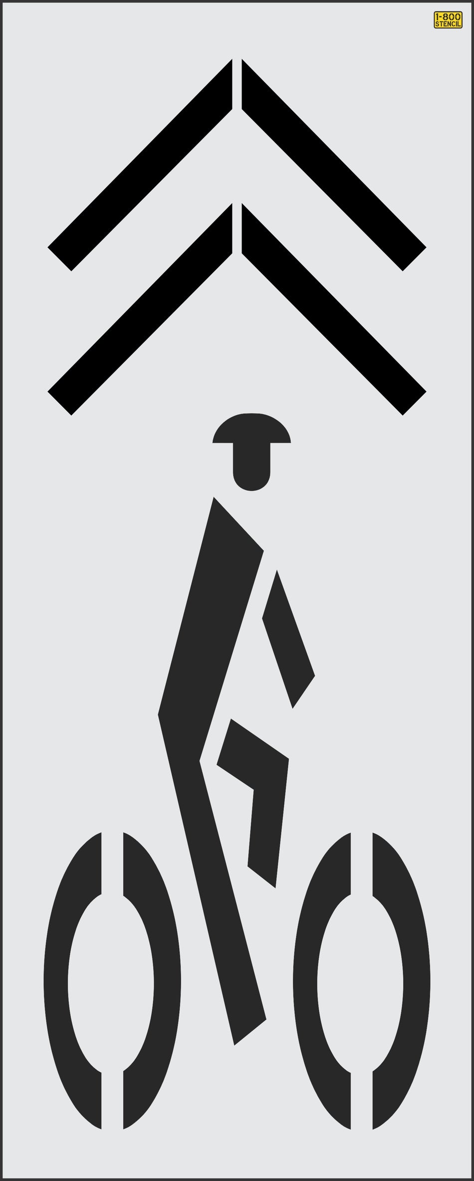 72" New York DOT Bike Lane Symbol with Chevron Stencil