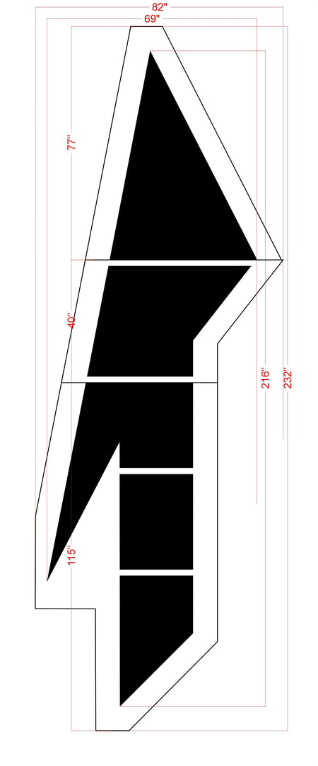 216" New York DOT Lane Drop Stencil - High-quality stencil for pavement marking, durable and reusable