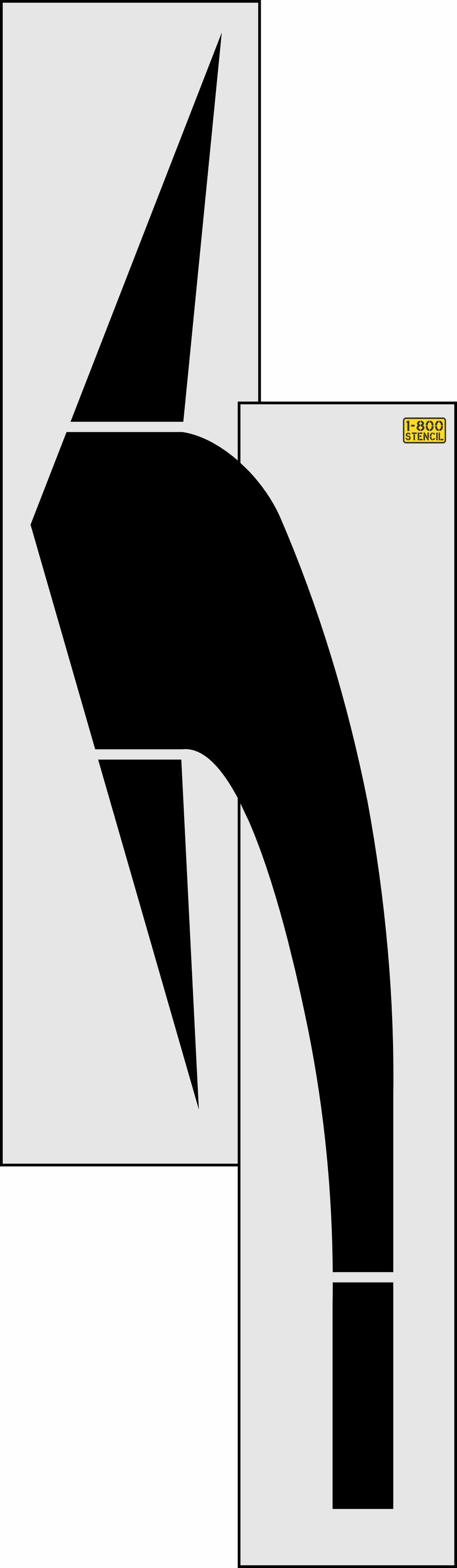 144" Oregon DOT Elongated Turn Arrow Stencil