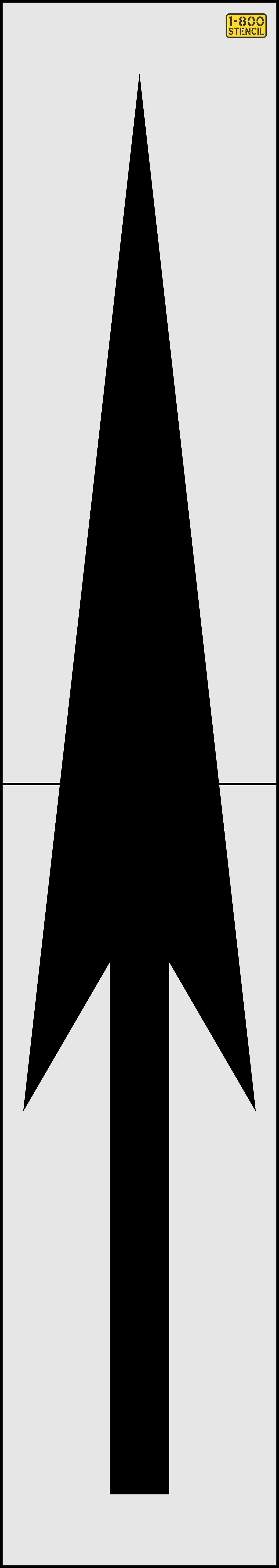 144" Pennsylvania DOT Elongated Straight Arrow Stencil - High-quality stencil for pavement marking, durable and reusable