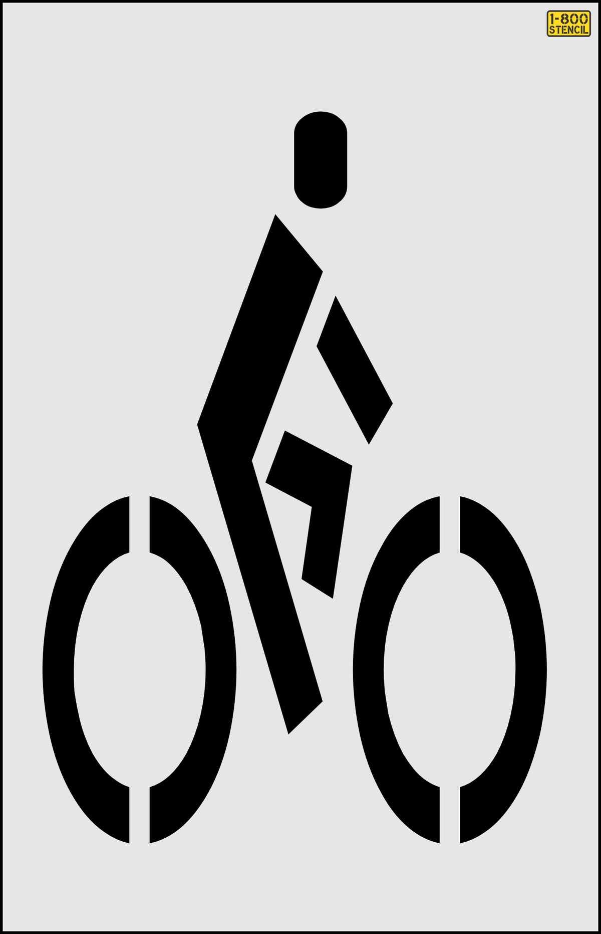 36" San Antonio DOT Bike Rider Stencil - High-quality stencil for pavement marking, durable and reusable