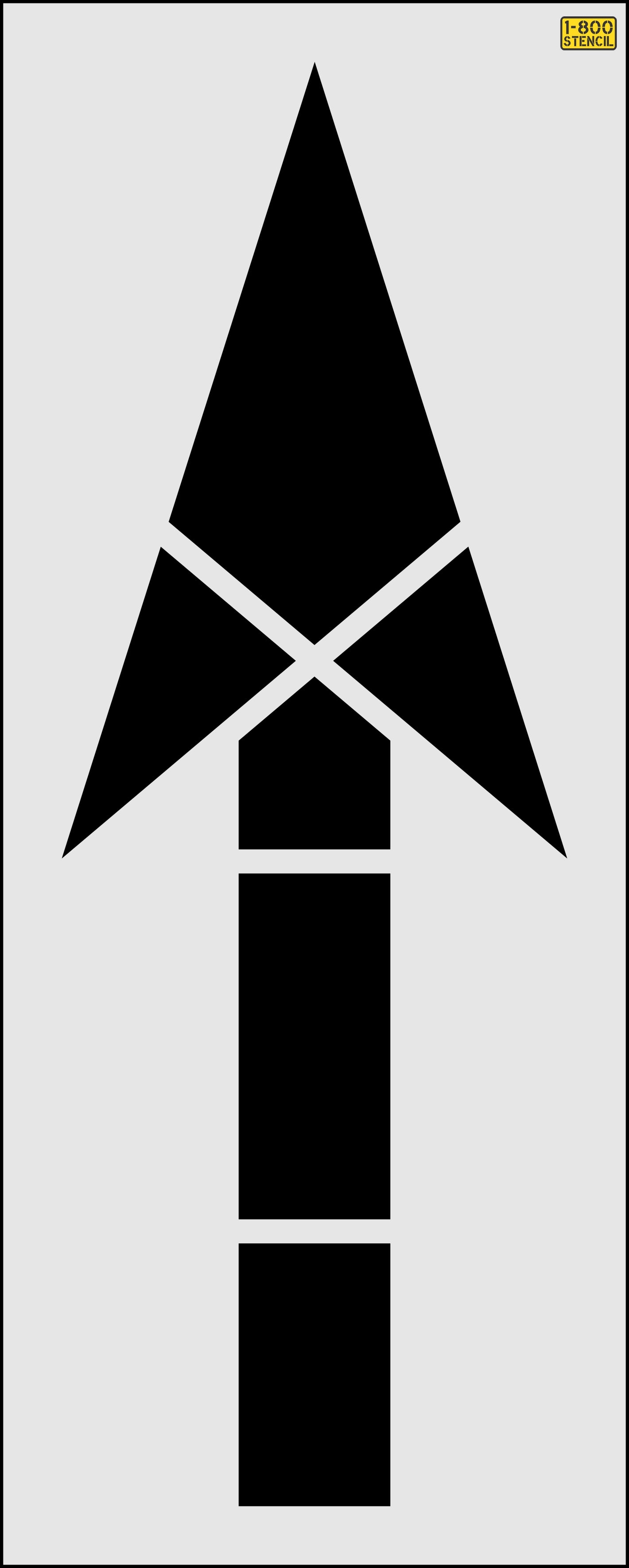 120" San Antonio DOT Straight Arrow Stencil - High-quality stencil for pavement marking, durable and reusable