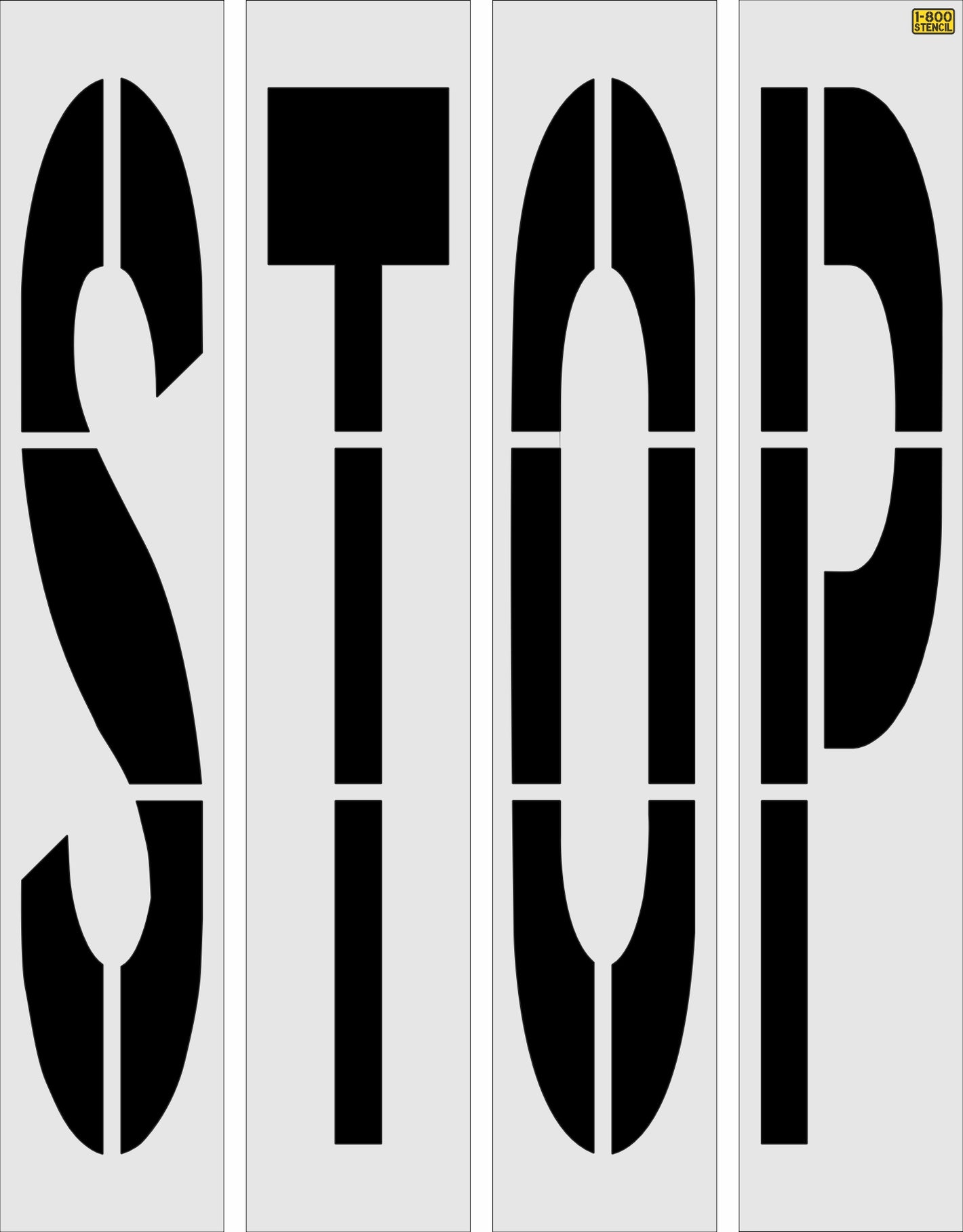 96" Texas DOT STOP Stencil - High-quality stencil for pavement marking, durable and reusable