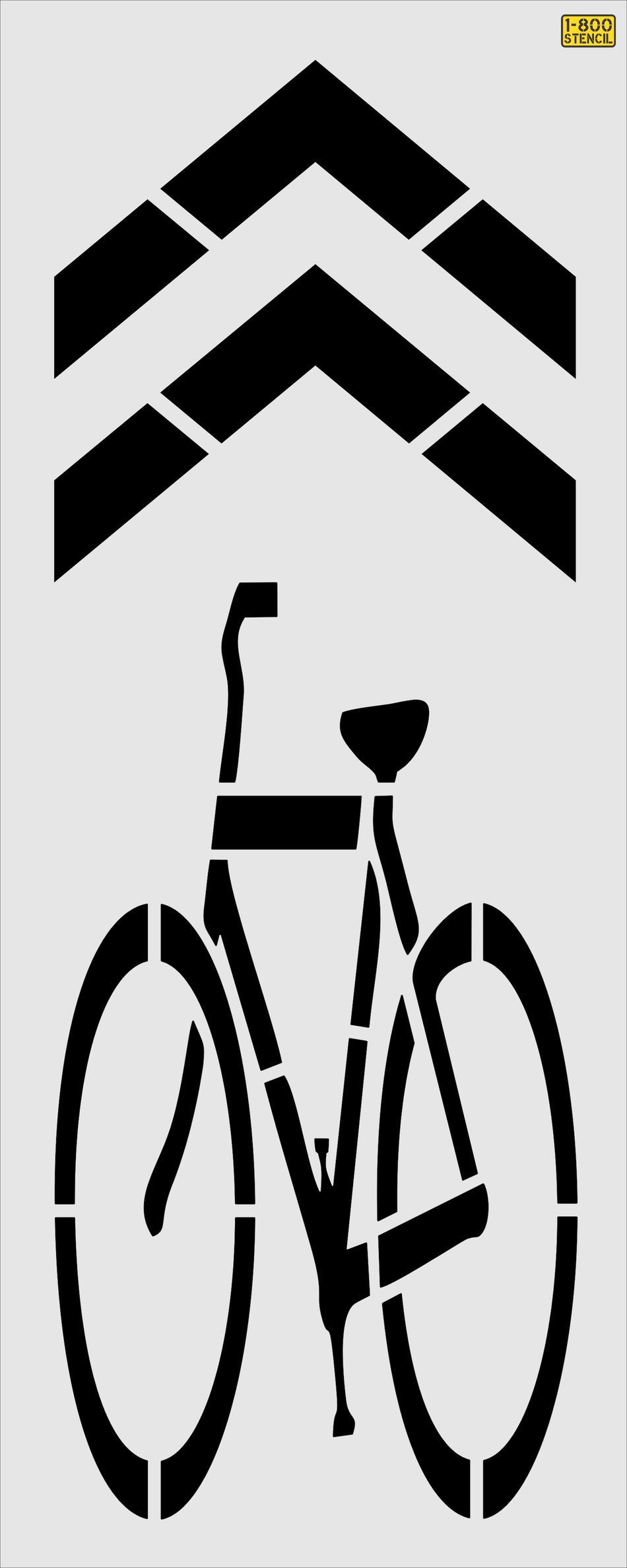 112" Virginia DOT Bike Lane Symbol w/ Chevron Stencil