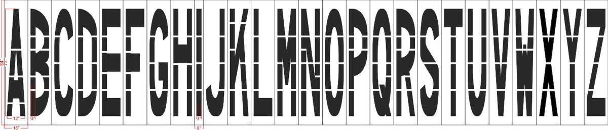 72" Washington DOT Alphabet Kit Stencil - High-quality stencil for pavement marking, durable and reusable