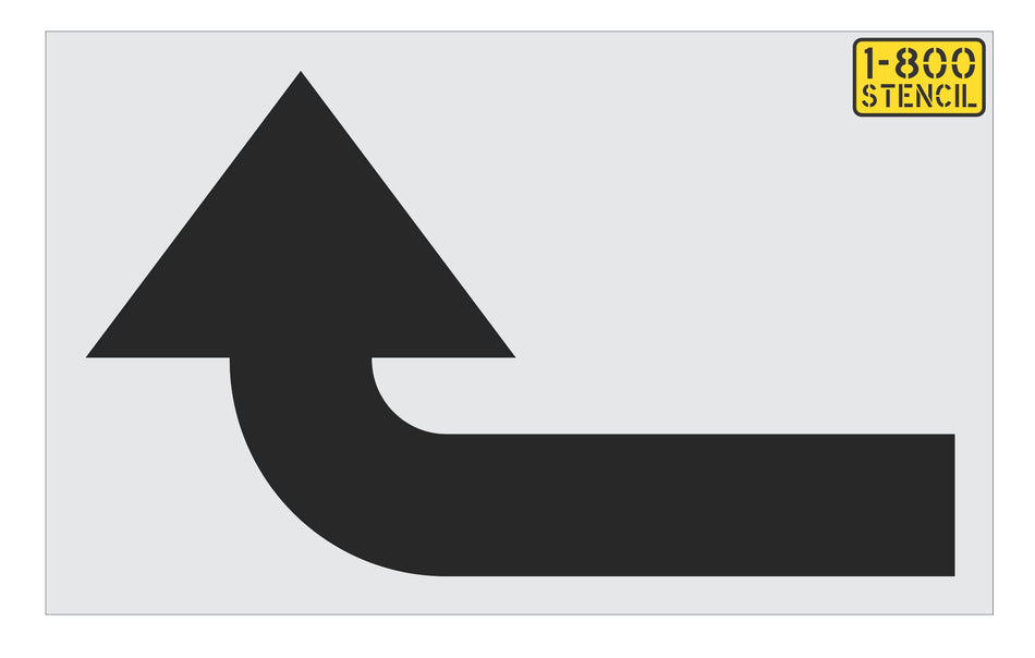 72" 7Brew Right Turn Arrow Stencil