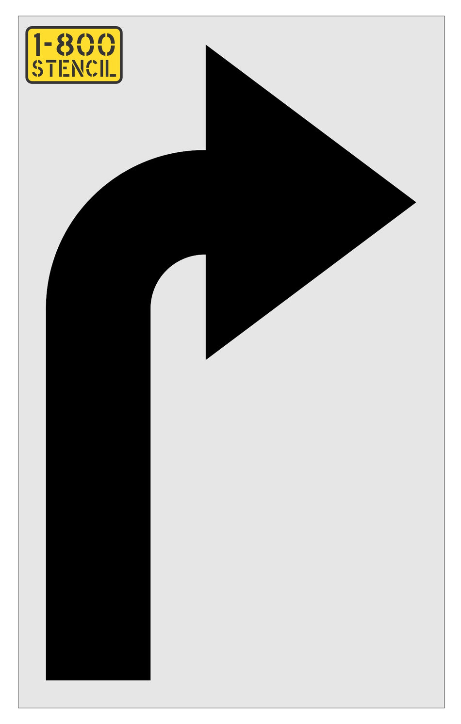 72" 7Brew Right Turn Arrow Stencil