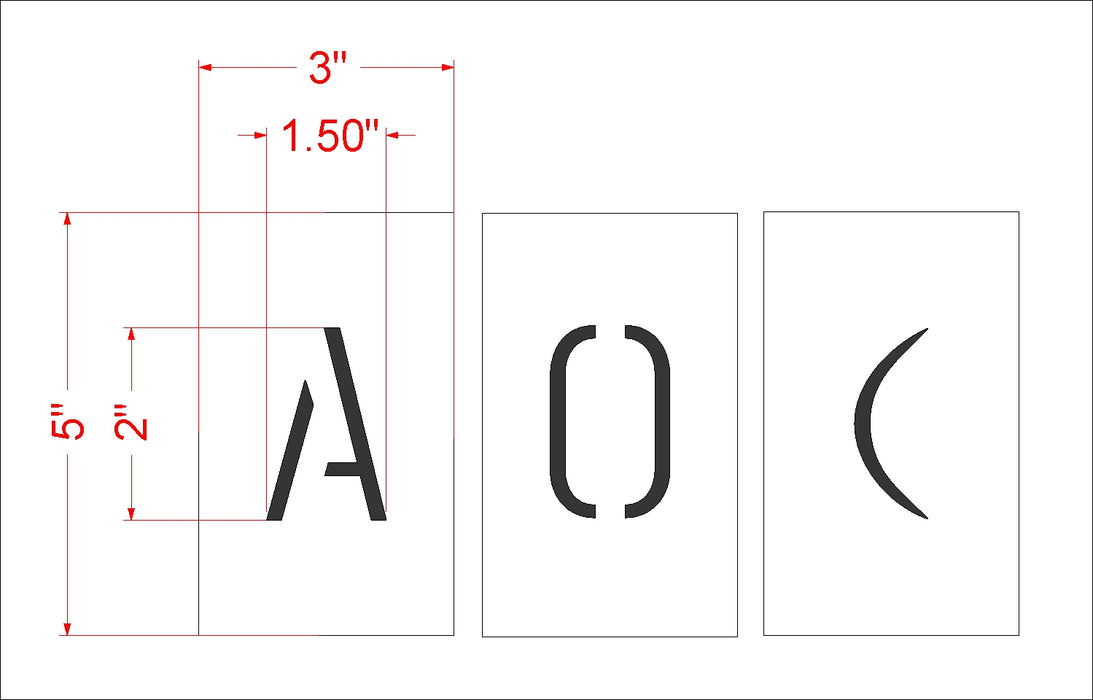 2" Alphabet and Number Mega Kit Stencil