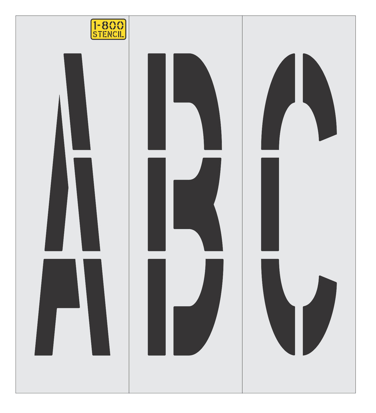 48" x 12" Alphabet Kit Stencil - High-quality stencil for pavement marking, durable and reusable