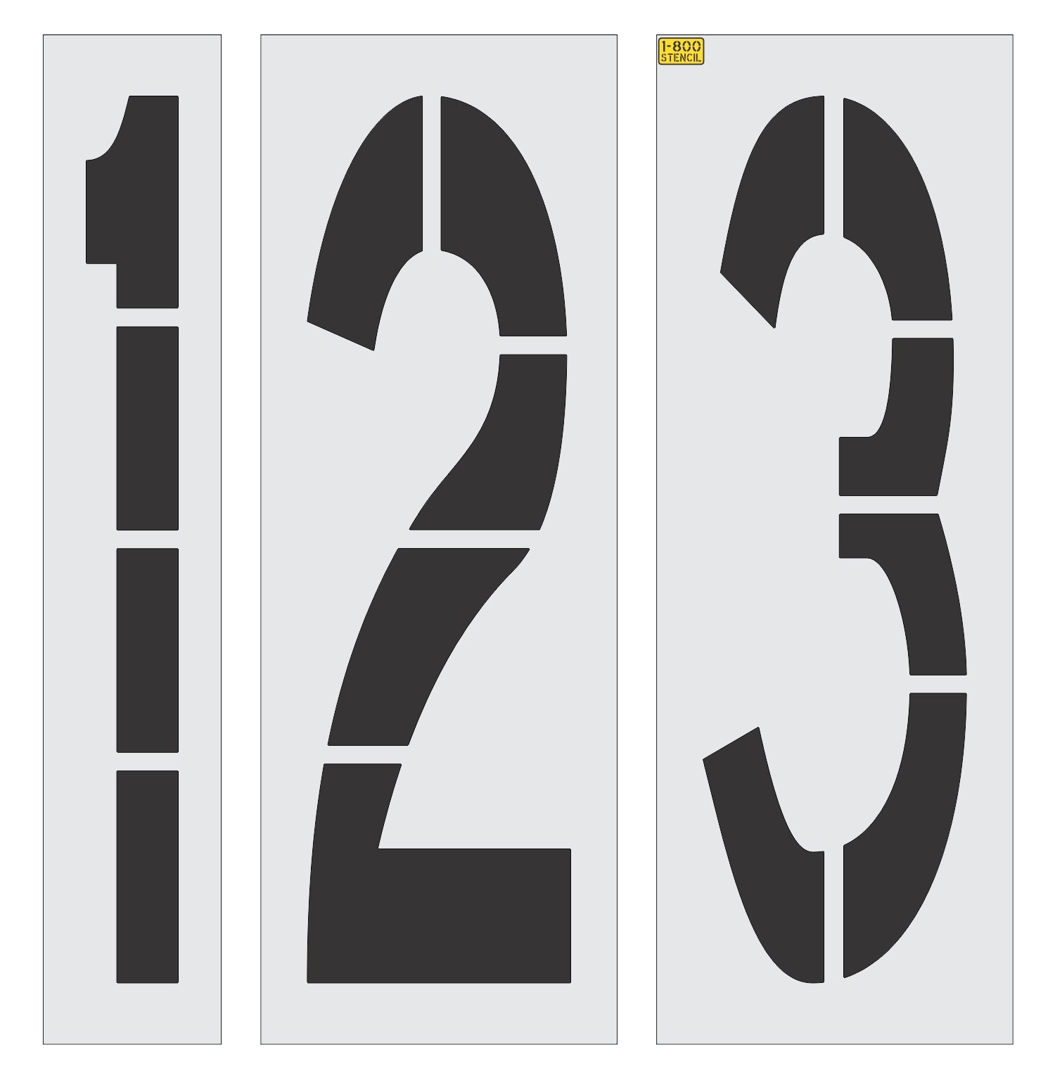 60" x 18" Number Kit Stencil - High-quality stencil for pavement marking, durable and reusable