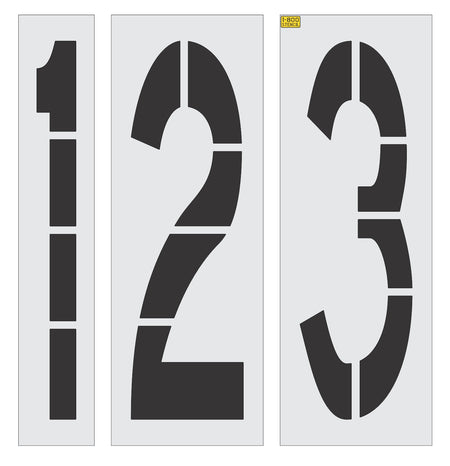 60" x 18" Number Kit Stencil - High-quality stencil for pavement marking, durable and reusable