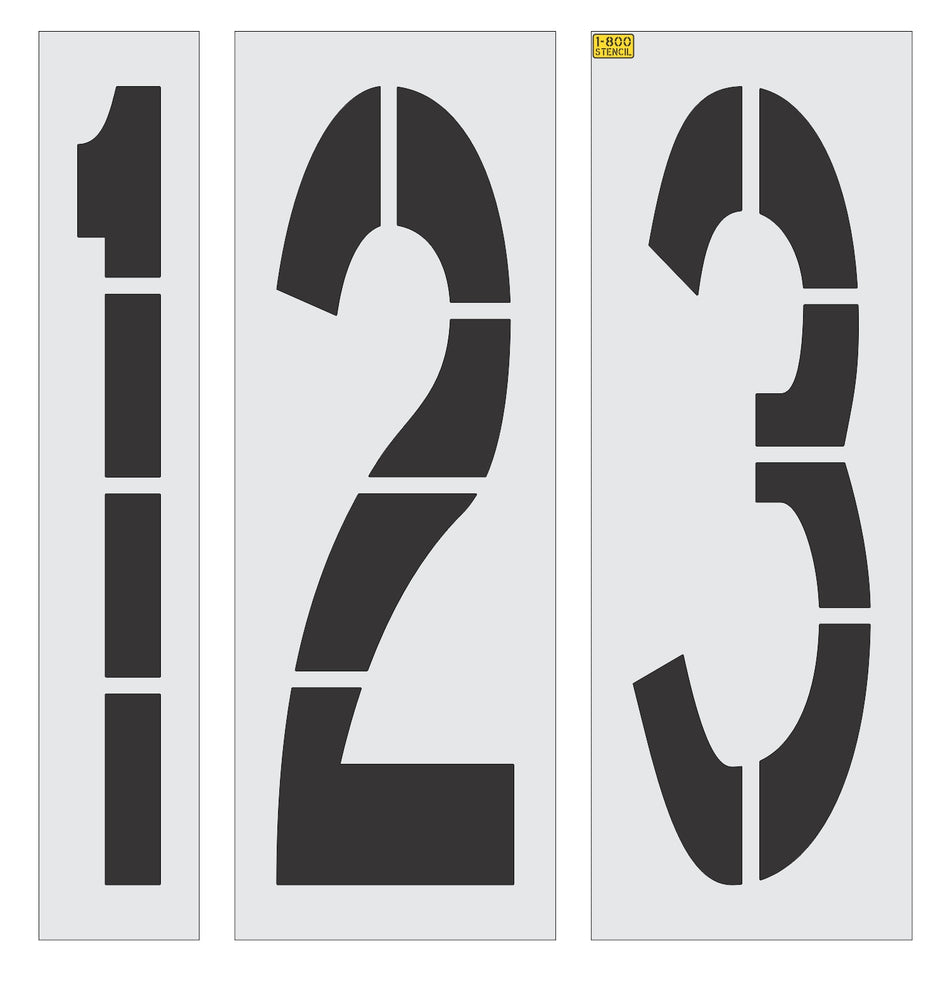 60" x 18" Number Kit Stencil - High-quality stencil for pavement marking, durable and reusable