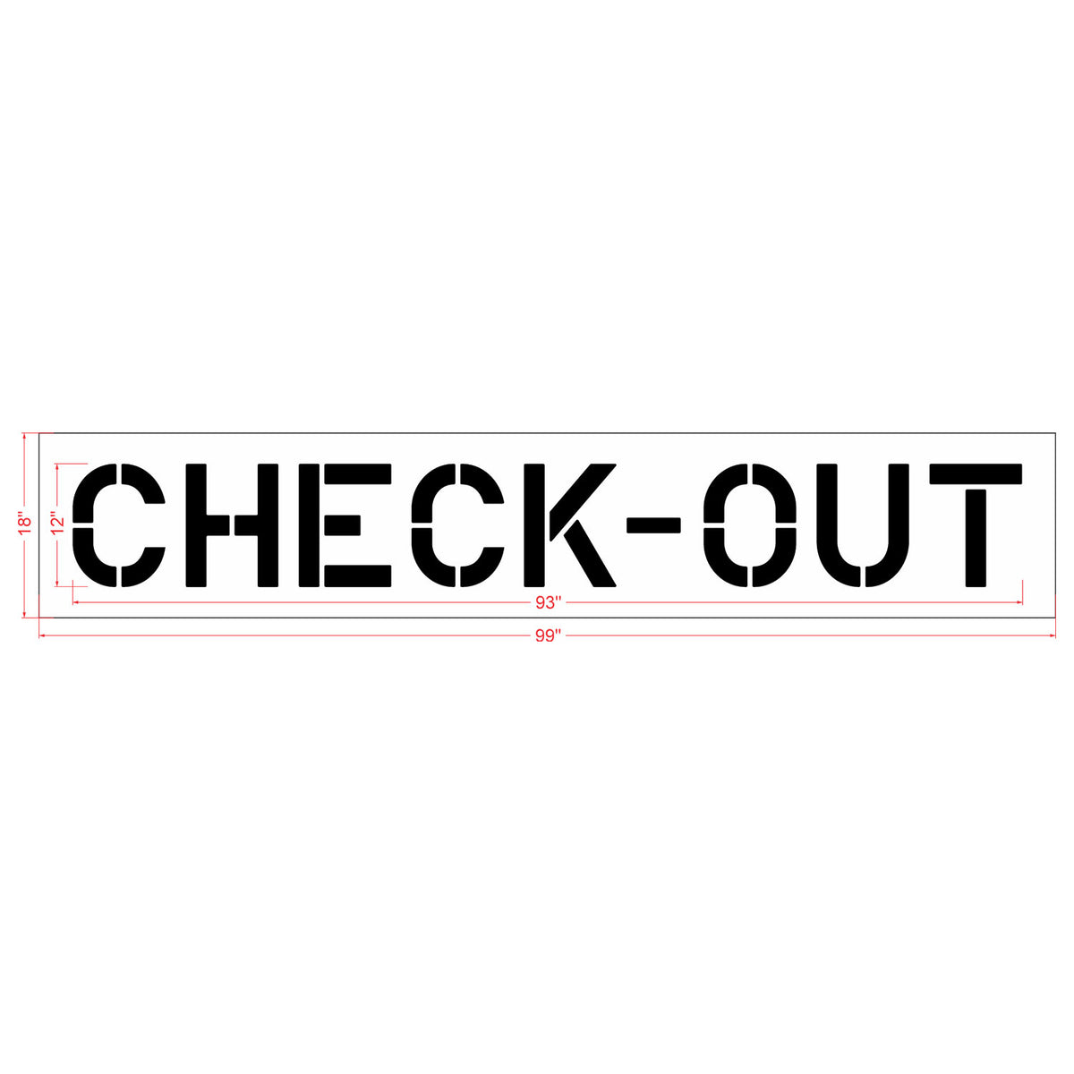 12 inch check-out stencil