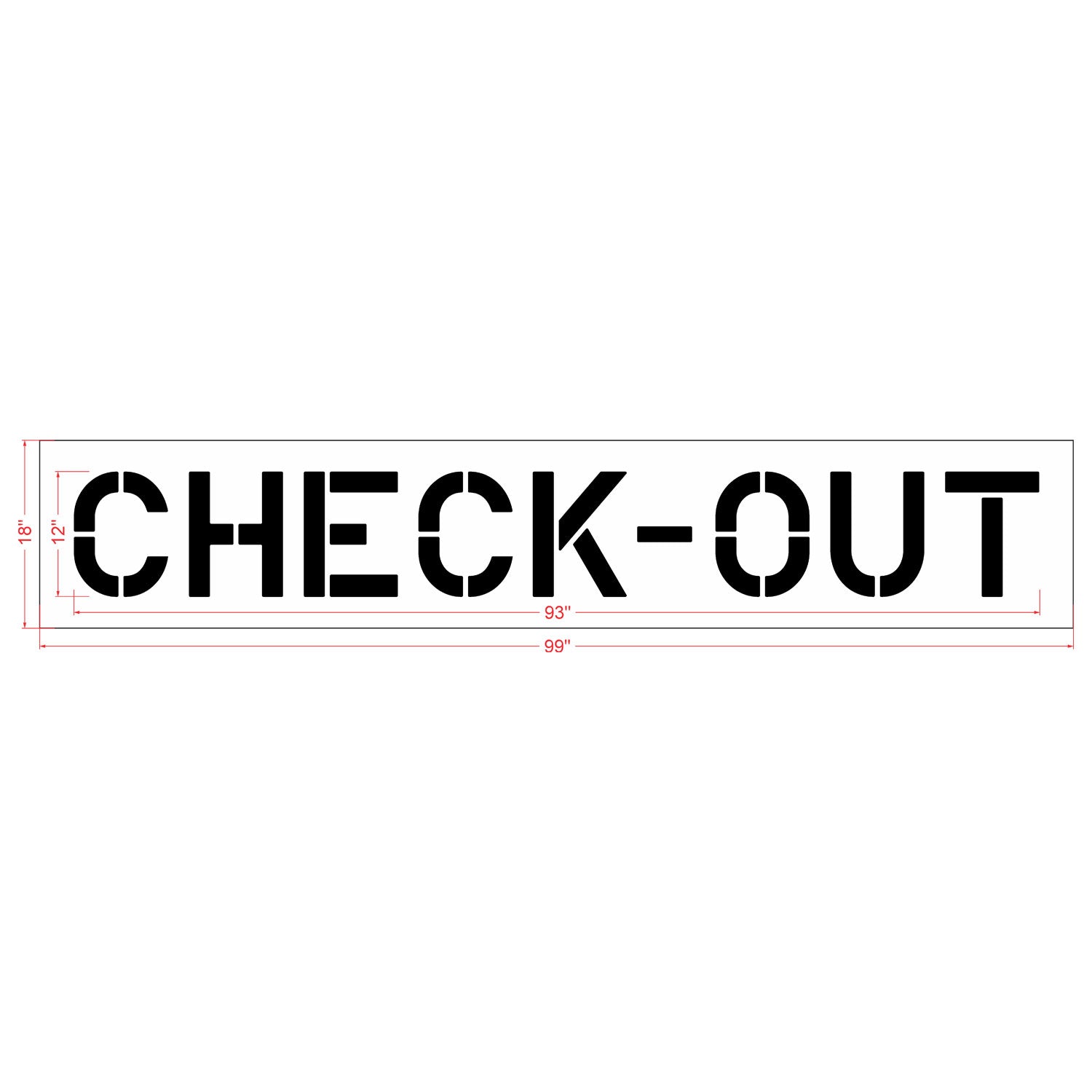 12 inch check-out stencil