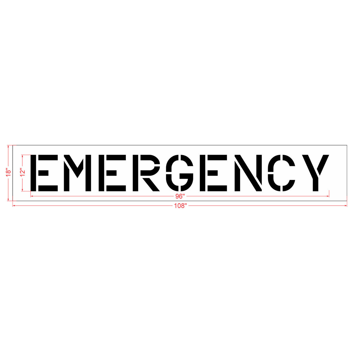 12 inch EMERGENCY stencil