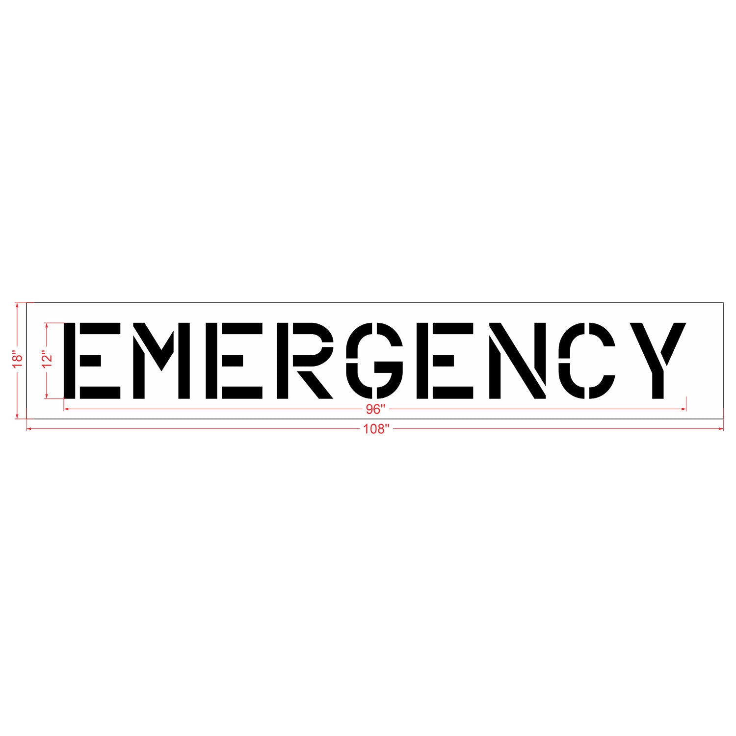 12 inch EMERGENCY stencil