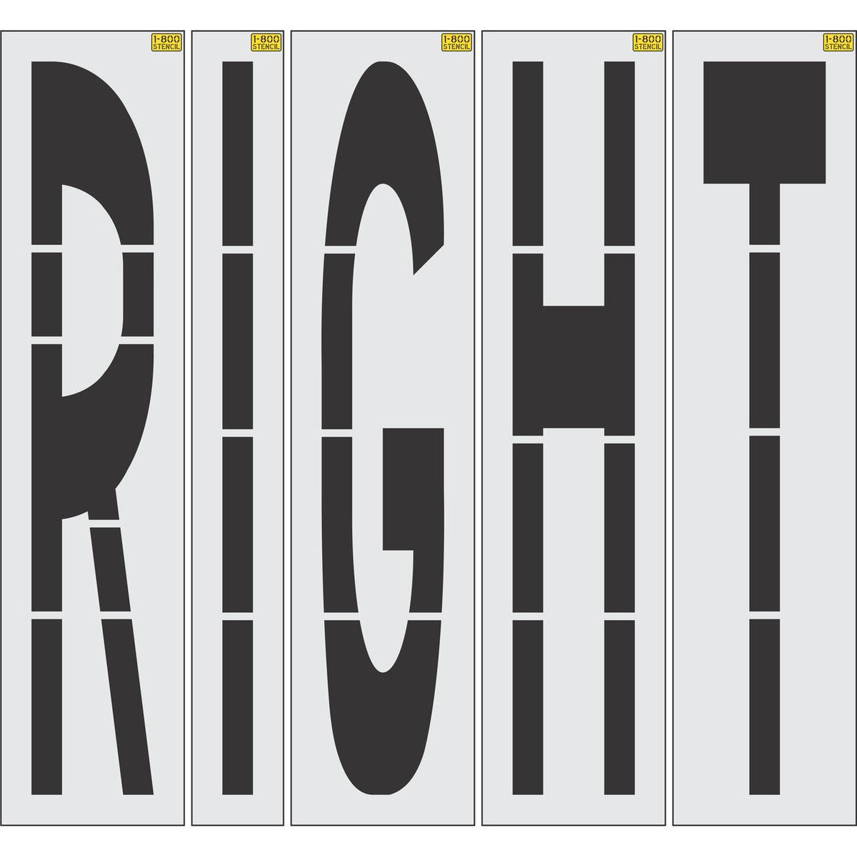 96 inch RIGHT stencil for large-format pavement and roadway directional striping applications