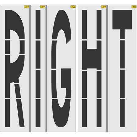 96 inch RIGHT stencil for large-format pavement and roadway directional striping applications