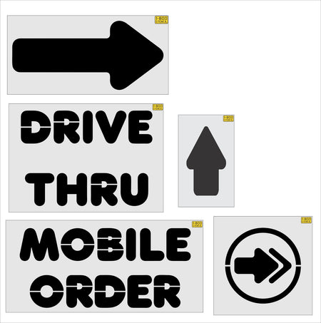 {5 pc} Dunkin Donuts Stencil Kit - High-quality stencil for pavement marking, durable and reusable