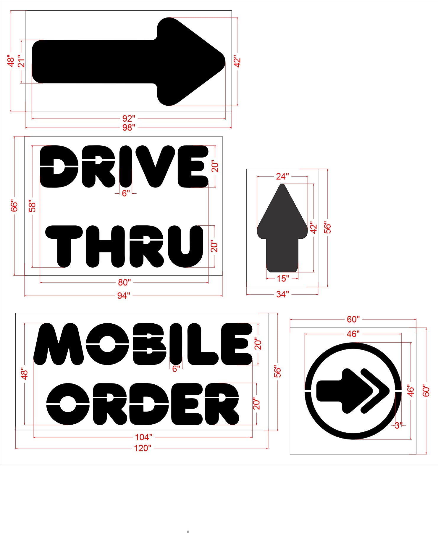 {5 pc} Dunkin Donuts Stencil Kit - High-quality stencil for pavement marking, durable and reusable