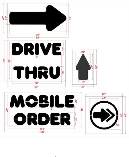 {5 pc} Dunkin Donuts Stencil Kit - High-quality stencil for pavement marking, durable and reusable