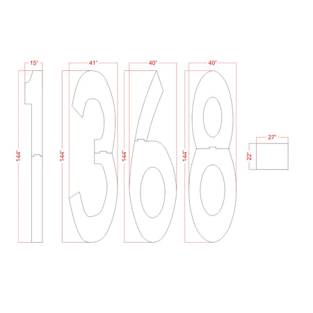 Dimension image of 1369- on a white background