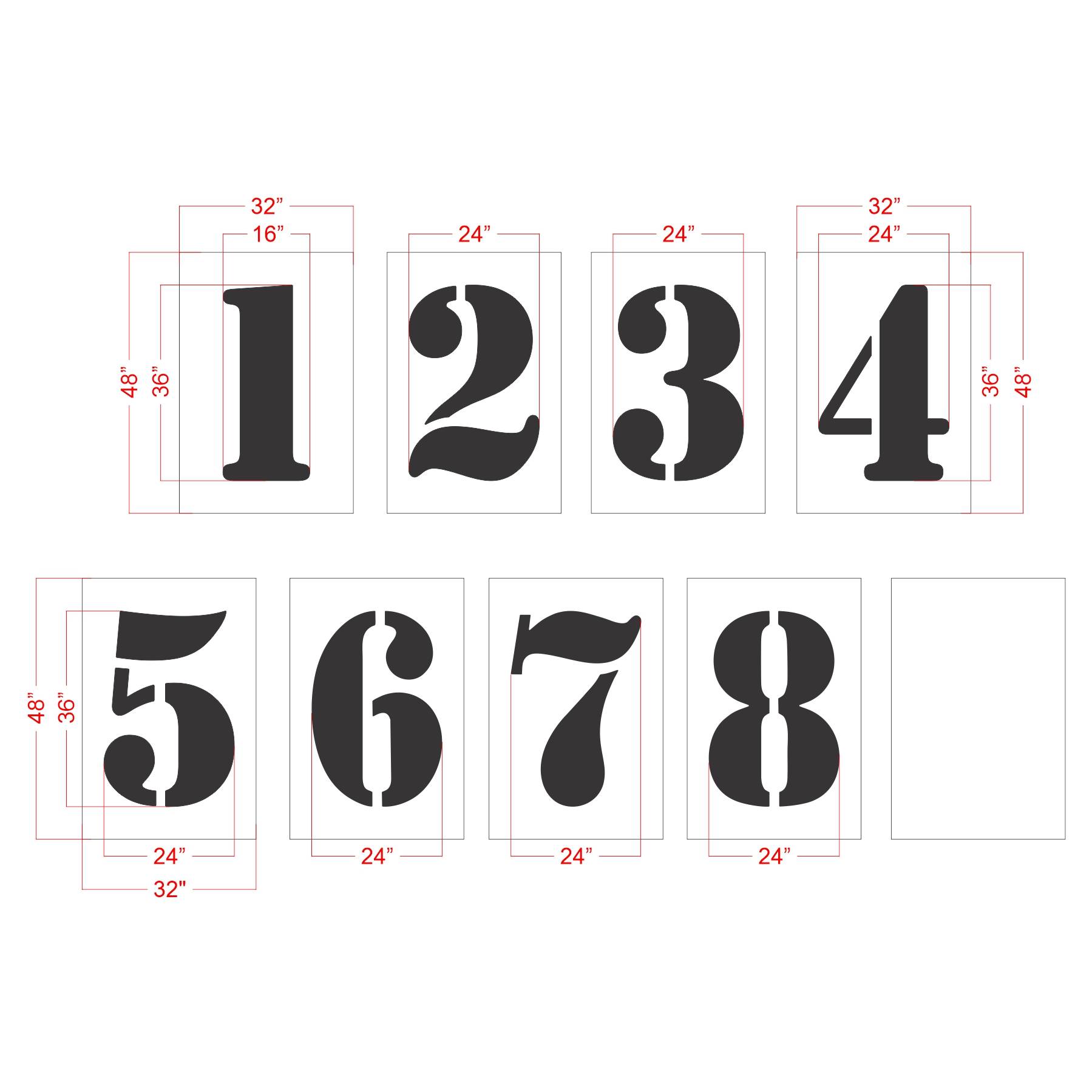 36" Track And Field Number One Stencil - High-quality stencil for pavement marking, durable and reusable
