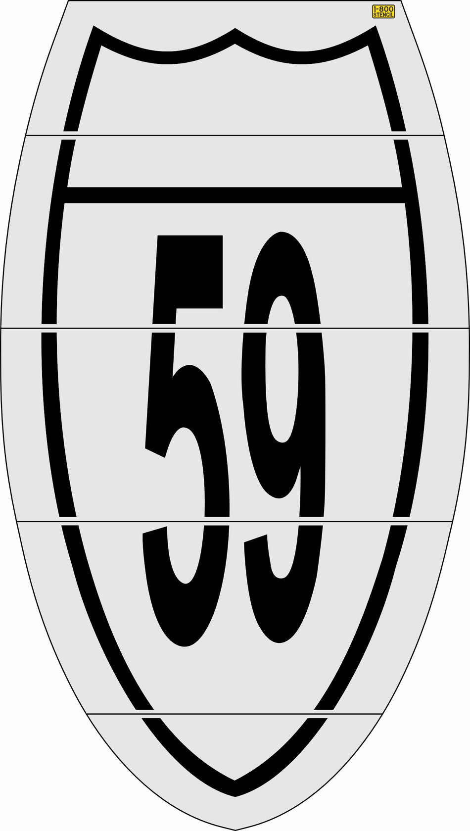 180" Louisiana DOT Interstate Shield Stencil