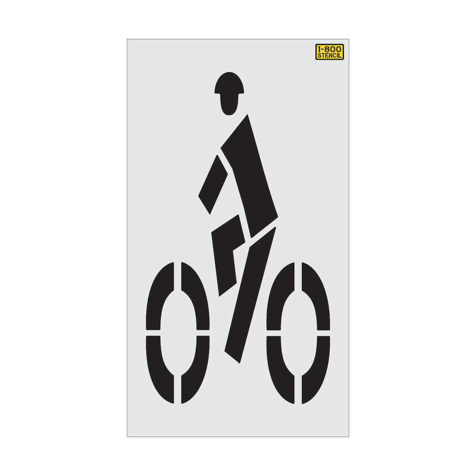 72 by 40 inch bike lane stencil for bicycle lane and roadway pavement striping applications