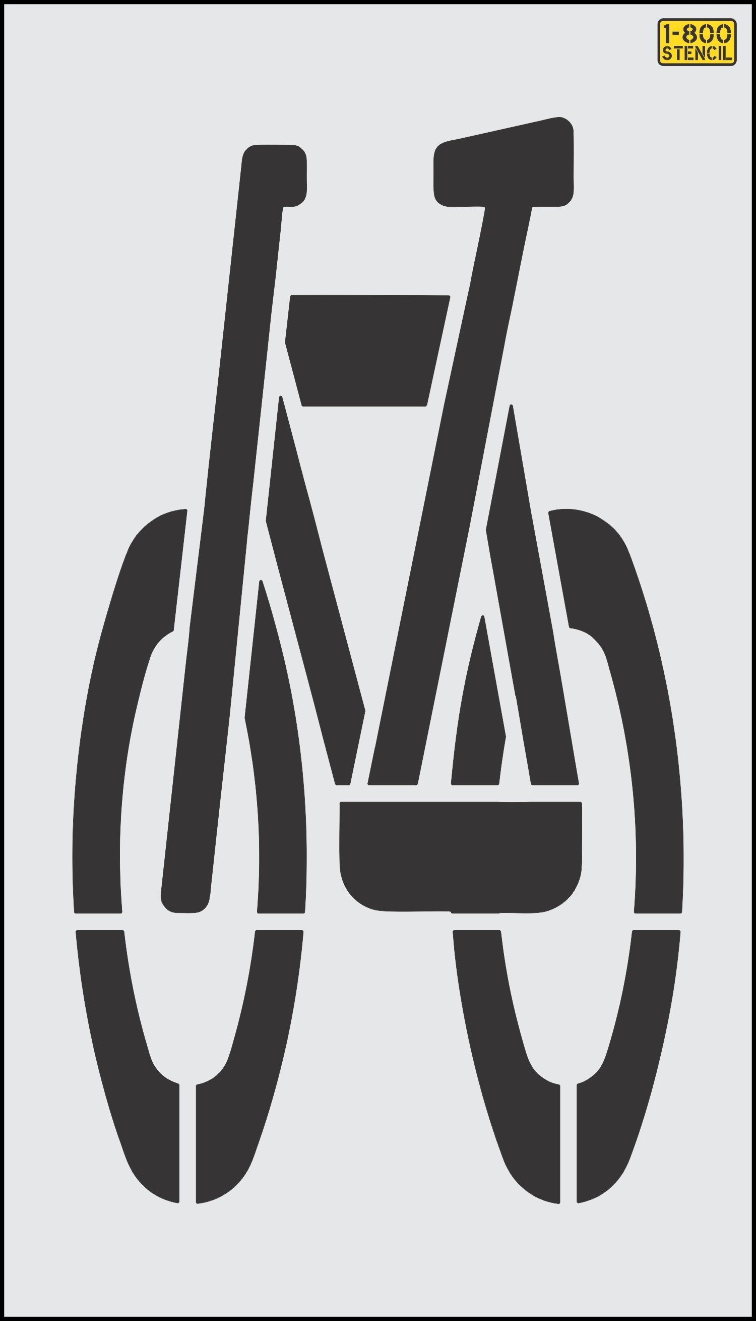 69" Chicago DOT Bike Symbol Stencil - High-quality stencil for pavement marking, durable and reusable