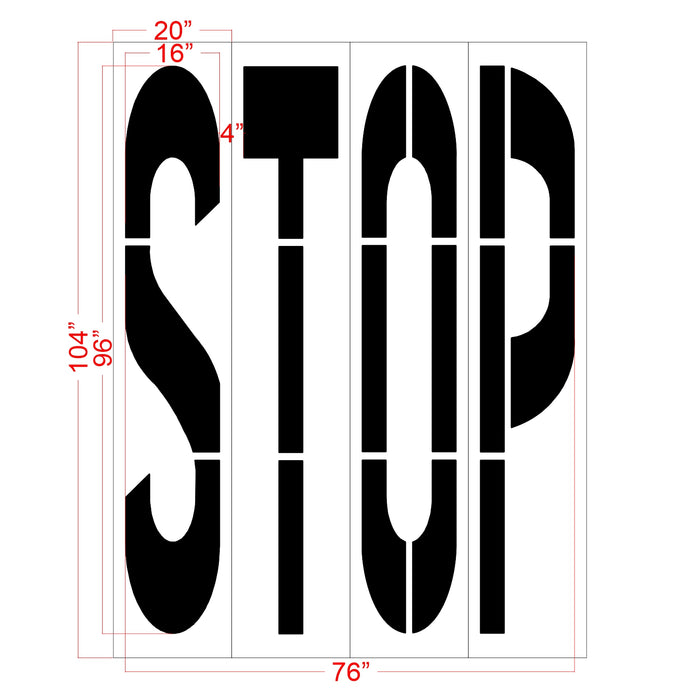 96" Maine DOT STOP Stencil