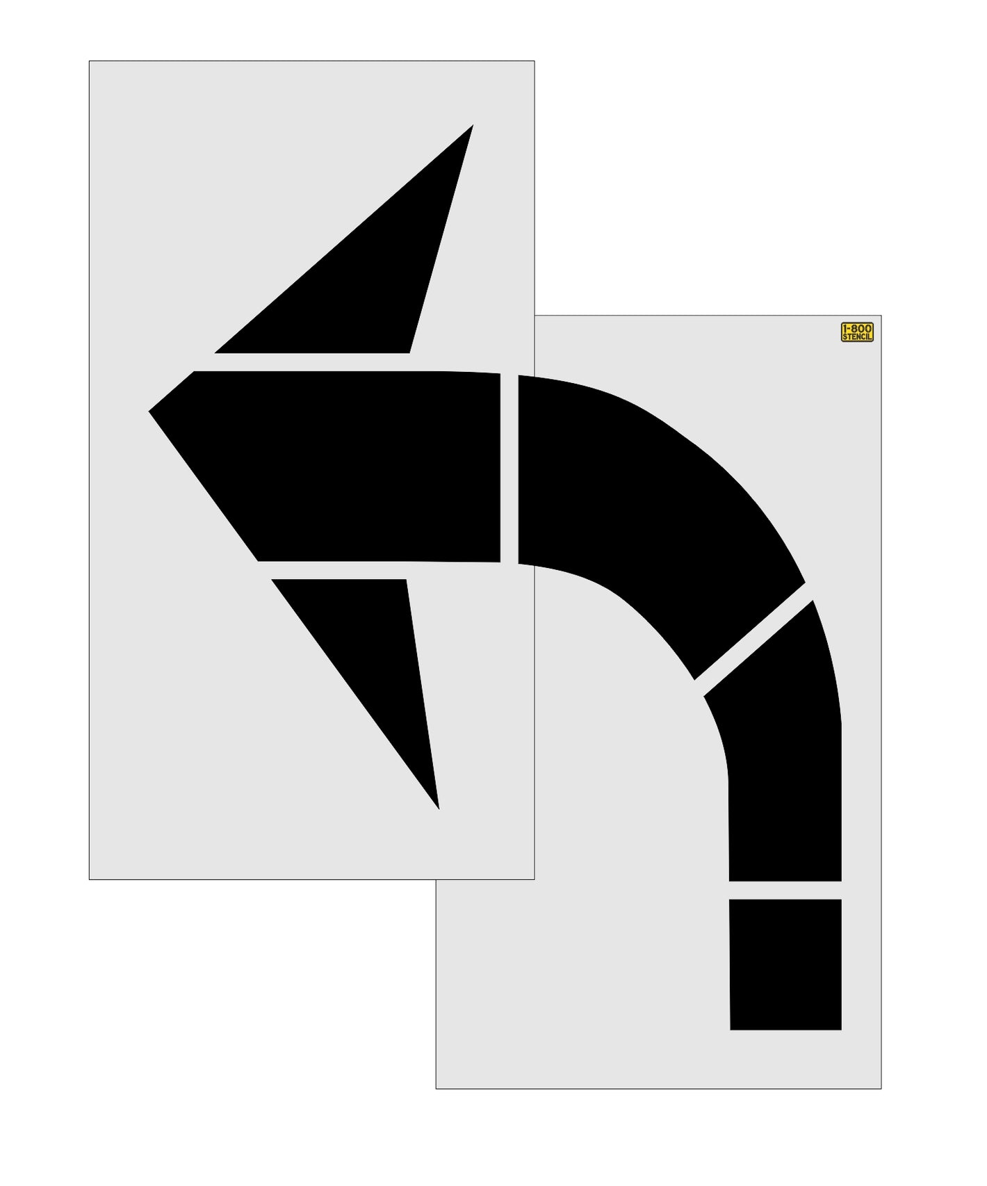 98" Colorado DOT Turn Arrow Stencil - High-quality stencil for pavement marking, durable and reusable