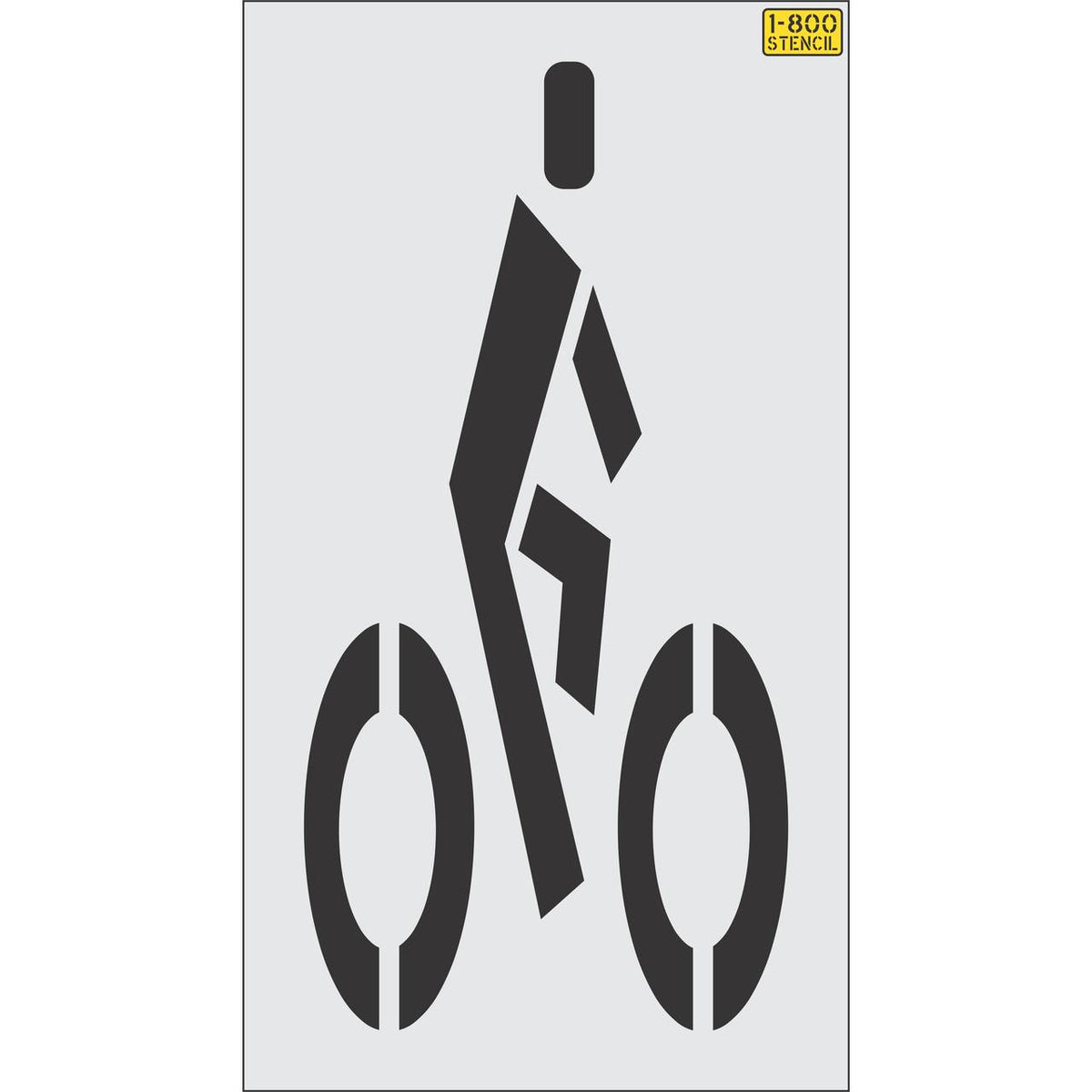 48 inch FHWA compliant bike rider stencil for roadway and bicycle lane pavement striping