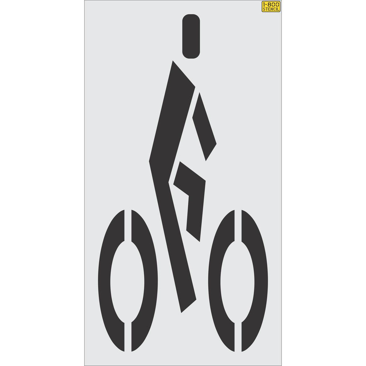 72 inch FHWA compliant bike rider stencil for roadway and bicycle lane pavement striping