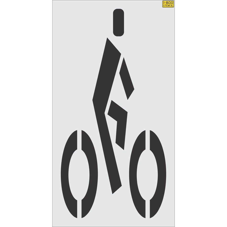 72 inch FHWA compliant bike rider stencil for roadway and bicycle lane pavement striping