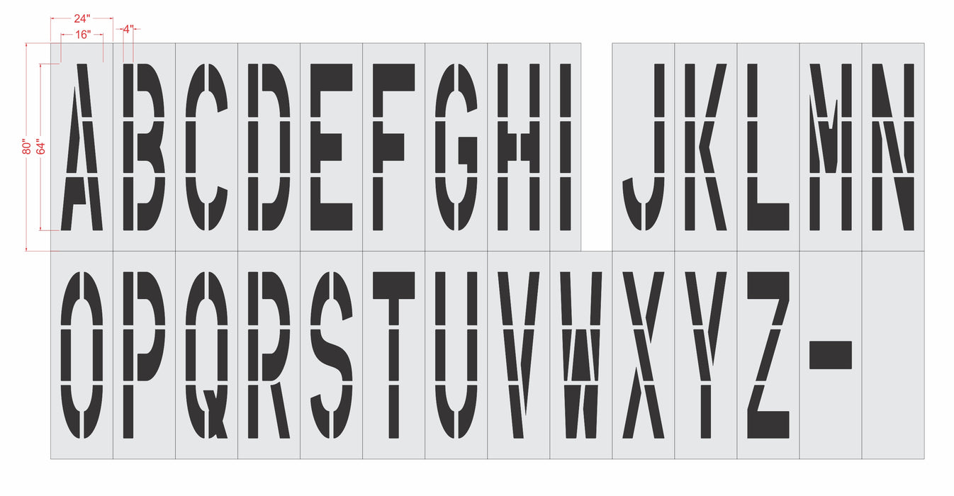 60" x 16" Alphabet Kit Stencil