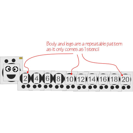 47 by 204 inch Caterpillar numbers stencil for heavy equipment and industrial identification marking applications