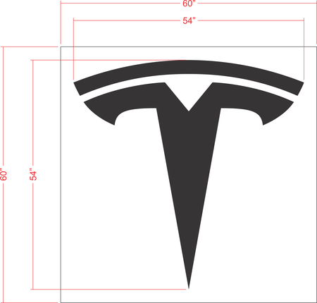 54" TESLA Logo Stencil